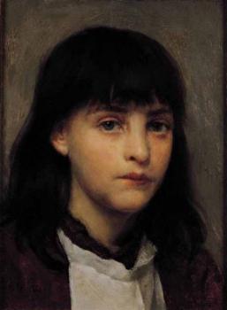 埃德溫 哈裡斯 Portrait of a Young Girl